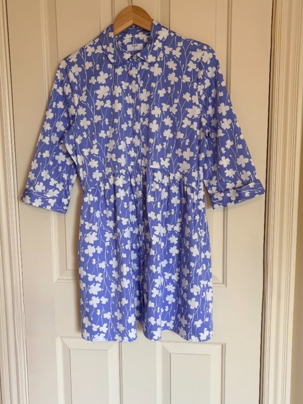 UNTUCKit Demi Blue Floral Button Down Shirt Dress M - Picture 3 of 11